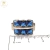 Anillo Plata con 6 Piedras Cuadradas Azul cod3107 - tienda online