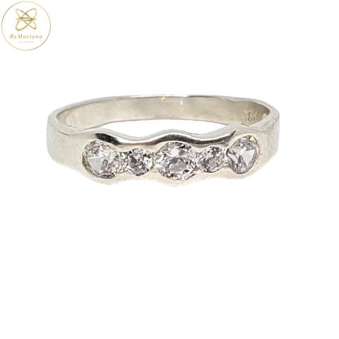 Anillo Plata 3 Piedras con Cubic cod3323