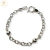 Pulsera Plata Eslabon Oval con 2 Bolitas 8 mm Y Marinero cod3733
