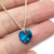 Dije Corazon Swarovski Elements Azul 10 mm Plata 925 (Sin Cadena) cod4569 - tienda online