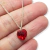 Imagen de Cadena Plata + Dije Corazon Swarovski Rojo 10 mm cod3009