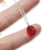 Cadena Plata + Dije Gota Swarovski Rojo 10 X 13 mm cod3014 - ByMariana