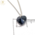 Cadena Plata + Dije Corazon Swarovski Negro 10 mm cod3332 - tienda online