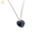 Cadena Plata + Dije Corazon Swarovski Negro 10 mm cod3332