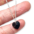 Cadena Plata + Dije Corazon Swarovski Negro 10 mm cod3332 - ByMariana