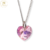 Cadena Plata + Dije Corazon Swarovski Rosa 10 mm cod3334 - comprar online