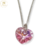 Imagen de Cadena Plata + Dije Corazon Swarovski Rosa 10 mm cod3334