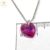 Cadena Plata + Dije Corazon Swarovski Fucsia 10 mm cod3083 - tienda online