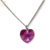 Cadena Plata + Dije Corazon Swarovski Fucsia 10 mm cod3083 en internet