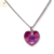 Cadena Plata + Dije Corazon Swarovski Fucsia 10 mm cod3083