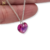 Cadena Plata + Dije Corazon Swarovski Fucsia 10 mm cod3083 - comprar online