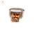 Anillo Plata Y Oro con Piedra Rectangular Grande Ambar cod1188