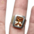 Anillo Plata Y Oro con Piedra Rectangular Grande Ambar cod1188