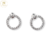 Aros Plata Rodinada Pasante Circulo Micro Pave 14 mm cod3764