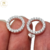 Aros Plata Rodinada Pasante Circulo Micro Pave 14 mm cod3764
