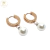 Aros Acero Argolla Dorado con Perla Colgante cod3773 - comprar online