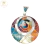 Dije Plata Peruana En Espiral con Piedras Multicolor Mujer cod1514