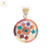 Dije Plata Peruana Redonda Mediana Tipo Mandala cod1518