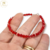 Pulsera Plata con Cristales Rojos cod3811