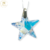 Dije Plata Swarovski Estrella Aurora Boreal 30 mm cod2805
