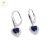 Aros Plata con Brisura Cubic Piedra Azul cod3143 - comprar online