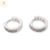 Aros Plata Rodinada Argolla Micro Pave 15 mm 2,8 grs cod3379