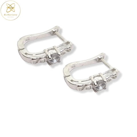 Aros Plata Rodinada Argolla Cubic cod2400 - comprar online