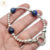 Pulsera Plata Bolitas Y Piedras Azules X 20 cm (Conjunto cod2092) cod2091