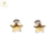 Aros Plata Y Oro Estrellas 8 mm Pasante Rosca cod3657