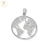 Dije Plata Mundo Micro Pave 25 mm cod3429