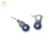 Aros Acero Lady Di Perla Azul 8 mm cod3870 - comprar online