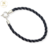 Pulsera Plata Hilo Seda Negro con Marinero cod3901