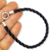 Pulsera Plata Hilo Seda Negro con Marinero cod3901 - ByMariana