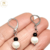 Aros Acero Colgante Brisura con Bolita Negra Y Perla cod3953