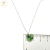 Imagen de Cadena Plata + Dije Corazon Swarovski Verde Peridoto 10 mm cod3966