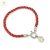 Pulsera Plata Hilo Seda Rojo con Dije San Benito Marinero cod3979 - ByMariana