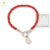 Pulsera Plata Hilo Seda Rojo con Dije San Benito Marinero cod3979 - ByMariana