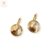 Aros Swarovski Dorado Bella Rivoli 13 mm Brisura Cristal Ambar cod4082 - comprar online