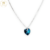 Cadena Plata + Dije Corazon Swarovski Azul 18 mm cod4111