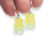 Aros Plata 925 Argollita Cubanos Oso Osito Yummi Amarillo Verde cod4171