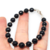 Pulsera Plata 925 Piedras Agata Negro cod4209