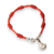 Pulsera Plata 7 Nudos Hilo Seda Rojo Suerte Proteccion + San Benito cod4227