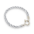 Pulsera Plata Hilo Seda Gris con Marinero cod4231