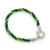 Pulsera Plata Hilo Seda Verde 3 Tonos con Marinero cod4238