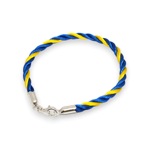 Tobillera Plata Hilo Seda Futbol Boca Juniors Deporte cod4366