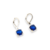 Aros Plata Colgante Cubic Cuadrado con Brisura Azul cod4295