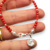 Pulsera Plata 925 Piedras Naturales Coral + Dije San Benito cod4303 - comprar online