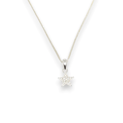 Cadena Plata Groumet + Dije Plata Estrella con Cubic cod4325 - comprar online