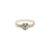 Anillo Plata y Oro con Cubic 2 Corazones cod3527