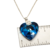 Cadena Plata Groumet + Dije Swarovski Corazon Azul Bermuda Blue 28 mm cod4415 - tienda online